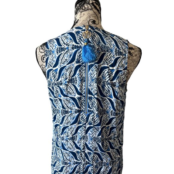 LILLY PULITZER Womens Blue Printed Shift Dress Sz 4 - Picture 7 of 7